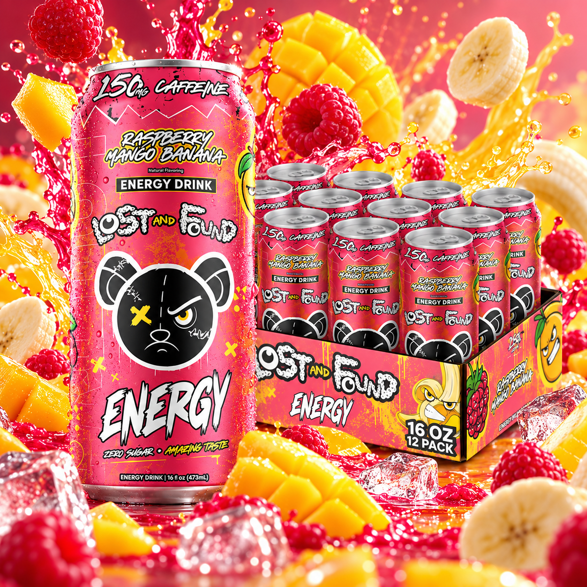 Raspberry Mango Banana (Case of 12 Cans)