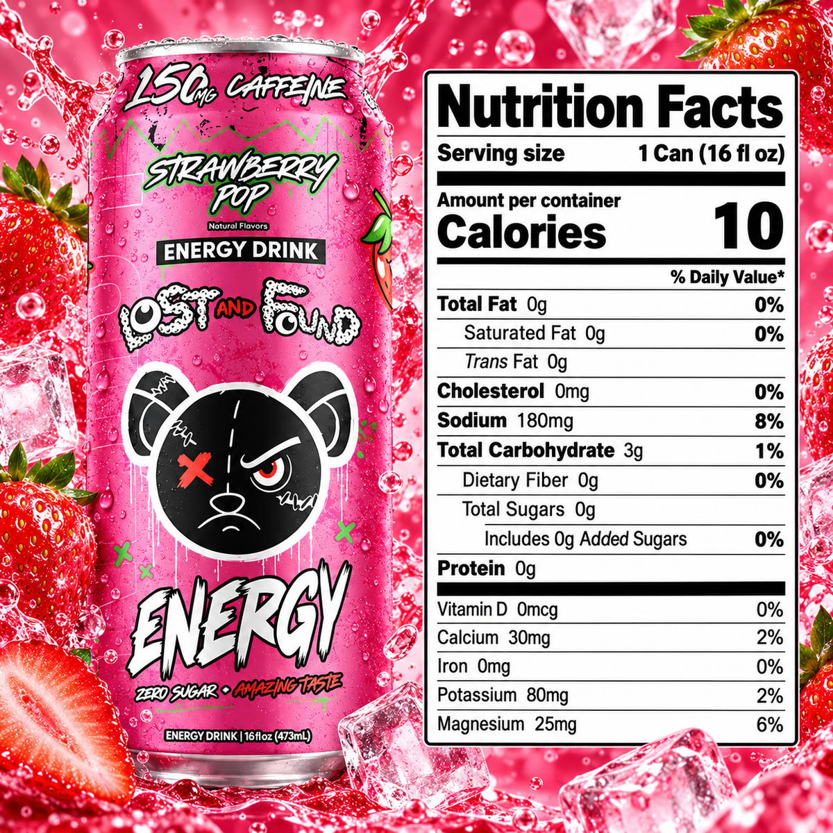 Strawberry Pop (Case of 12 Cans)