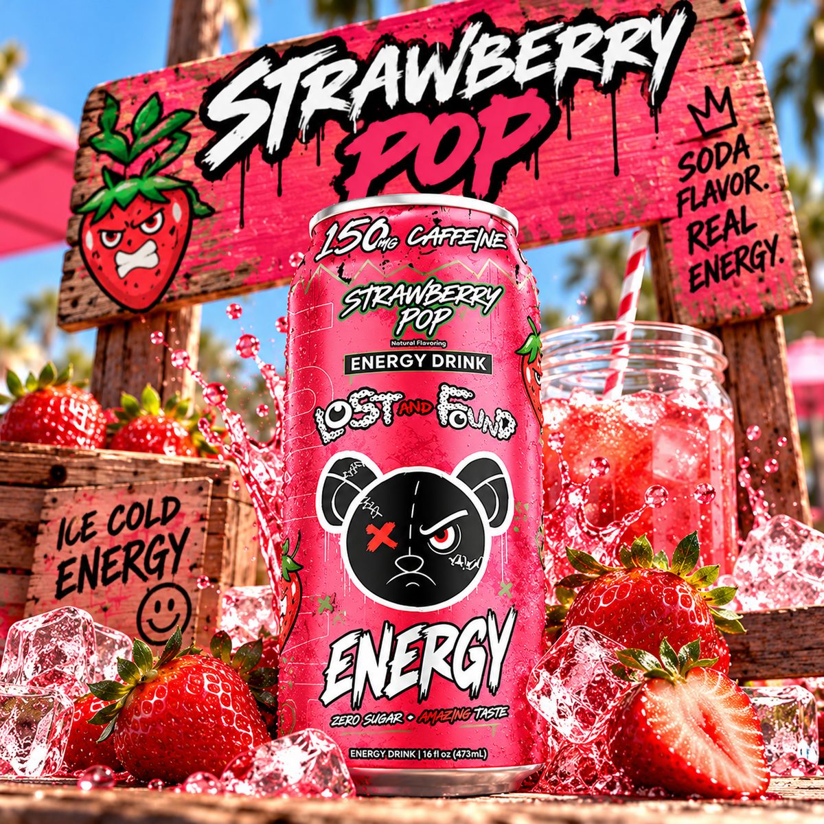 Strawberry Pop (Case of 12 Cans)